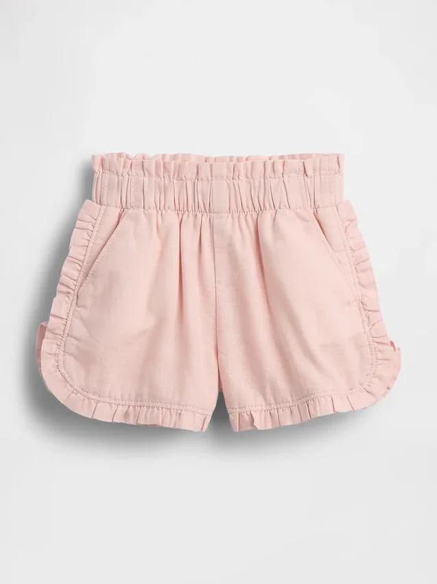 Shorts pour bébé & enfant en lin et coton à volants et motif dauphin