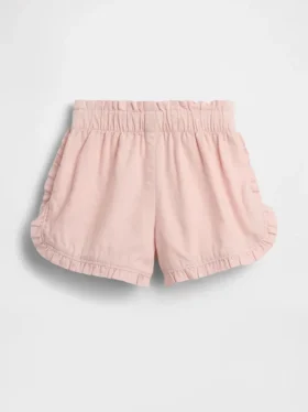 Shorts pour bébé & enfant en lin et coton à volants et motif dauphin