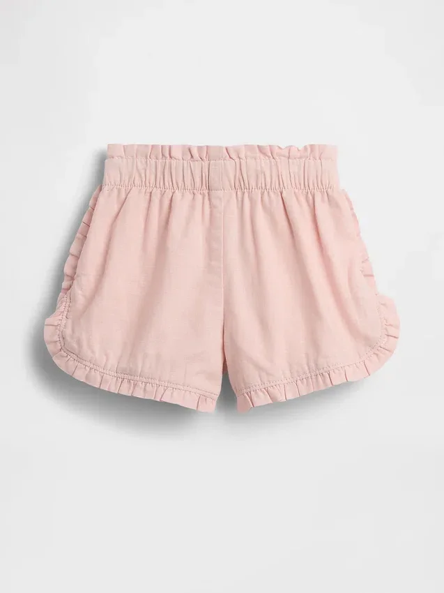 Shorts pour bébé & enfant en lin et coton à volants et motif dauphin