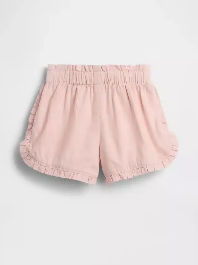 Shorts pour bébé & enfant en lin et coton à volants et motif dauphin