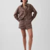 Shorts rayés en popeline de coton bio