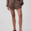 Shorts rayés en popeline de coton bio