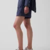 Shorts rayés en popeline de coton bio