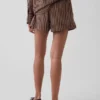 Shorts rayés en popeline de coton bio