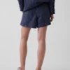 Shorts rayés en popeline de coton bio