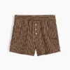 Shorts rayés en popeline de coton bio