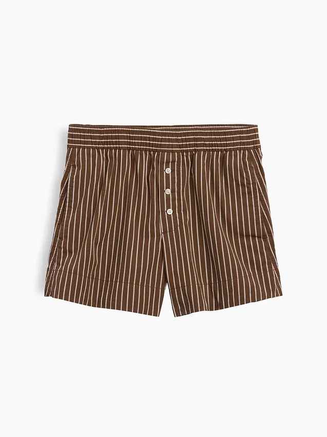 Shorts rayés en popeline de coton bio