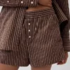 Shorts rayés en popeline de coton bio
