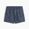 Shorts rayés en popeline de coton bio