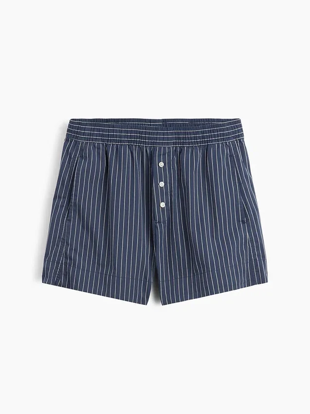 Shorts rayés en popeline de coton bio