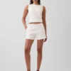 Shorts taille mi-haute en mélange de lin, 4"