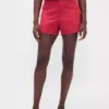 Shorts taille mi-haute en mélange de lin, 4"
