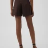 Shorts taille mi-haute en mélange de lin, 4"
