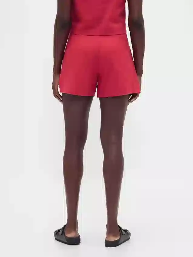 Shorts taille mi-haute en mélange de lin, 4"