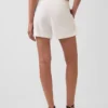 Shorts taille mi-haute en mélange de lin, 4"