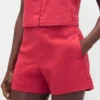 Shorts taille mi-haute en mélange de lin, 4"