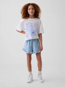 Shorts à volants facile à enfiler en gaze de coton pour enfants