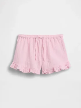 Shorts à volants facile à enfiler en gaze de coton pour enfants