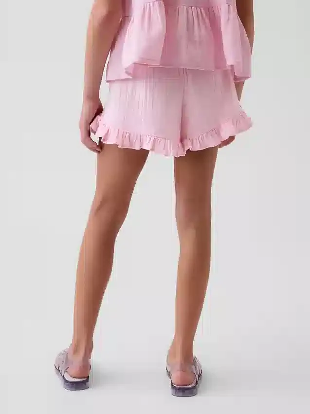 Shorts à volants facile à enfiler en gaze de coton pour enfants