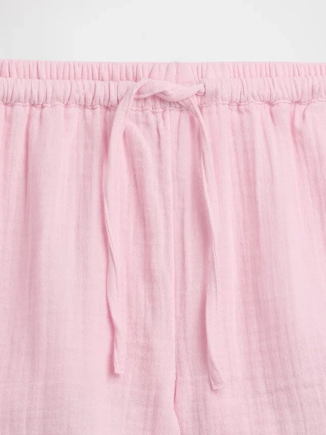 Shorts à volants facile à enfiler en gaze de coton pour enfants