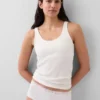 Shorty en coton stretch bio avec bordure en dentelle