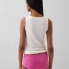 Shorty en coton stretch bio avec bordure en dentelle