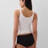Shorty en coton stretch bio avec bordure en dentelle