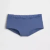 Shorty en coton stretch bio avec bordure en dentelle