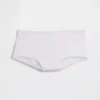 Shorty en coton stretch bio avec bordure en dentelle