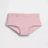 Shorty en coton stretch bio avec bordure en dentelle