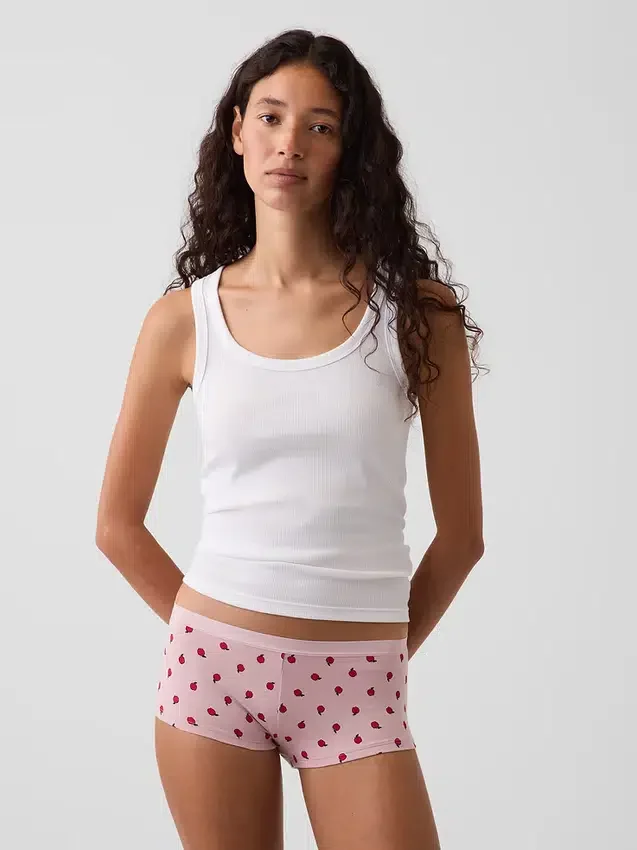 Shorty en coton stretch bio ultra-doux