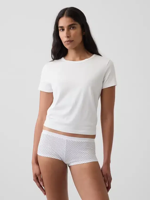 Shorty en coton stretch bio ultra-doux