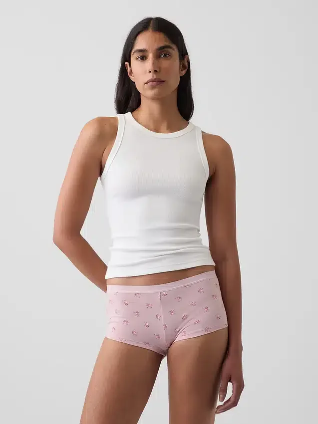 Shorty en coton stretch bio ultra-doux