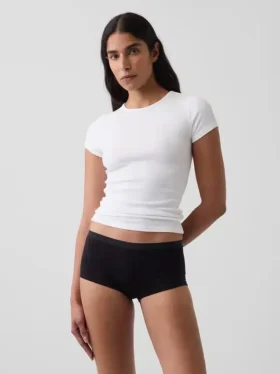 Shorty en coton stretch bio ultra-doux