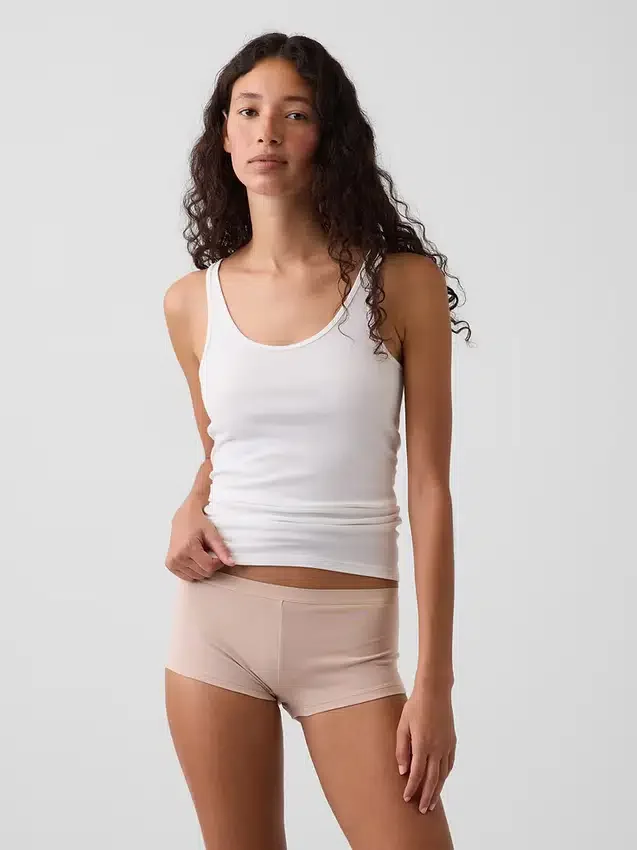 Shorty en coton stretch bio ultra-doux