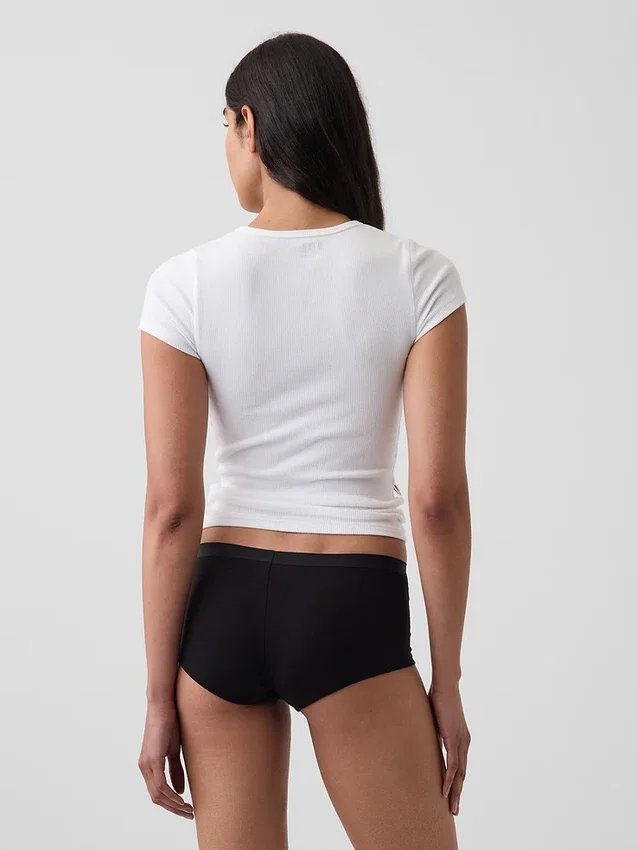 Shorty en coton stretch bio ultra-doux