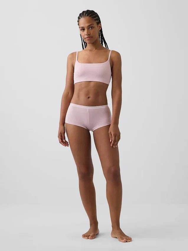 Shorty en coton stretch bio ultra-doux
