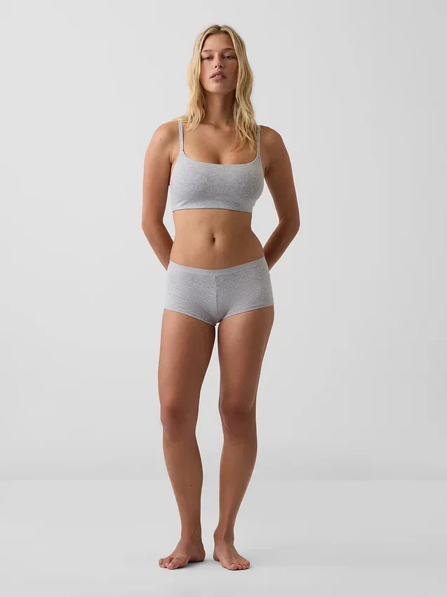 Shorty en coton stretch bio ultra-doux