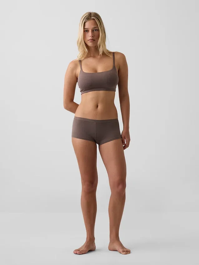 Shorty en coton stretch bio ultra-doux