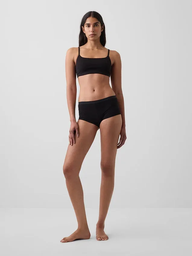 Shorty en coton stretch bio ultra-doux