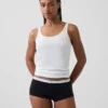 Shorty en coton stretch bio ultra-doux avec logo