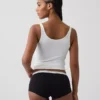 Shorty en coton stretch bio ultra-doux avec logo