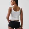 Shorty en coton stretch bio ultra-doux avec logo