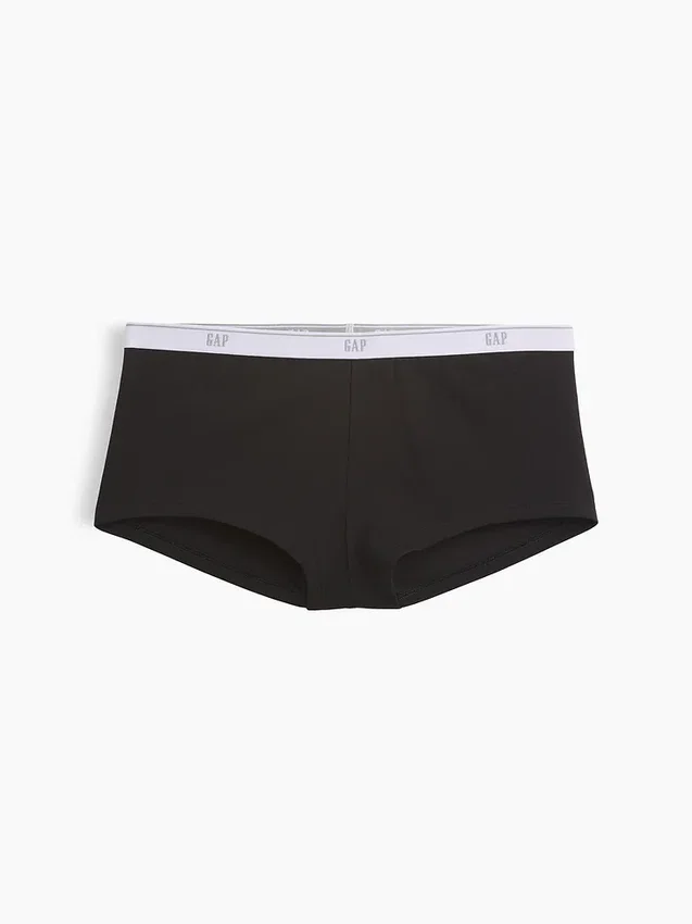 Shorty en coton stretch bio ultra-doux avec logo