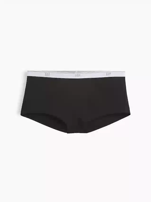 Shorty en coton stretch bio ultra-doux avec logo