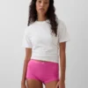 Shorty taille haute en coton bio extensible