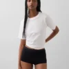 Shorty taille haute en coton bio extensible