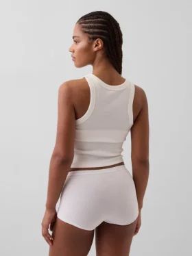 Shorty taille haute en coton bio extensible