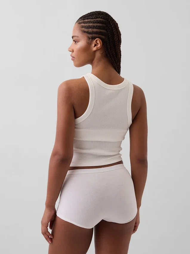 Shorty taille haute en coton bio extensible