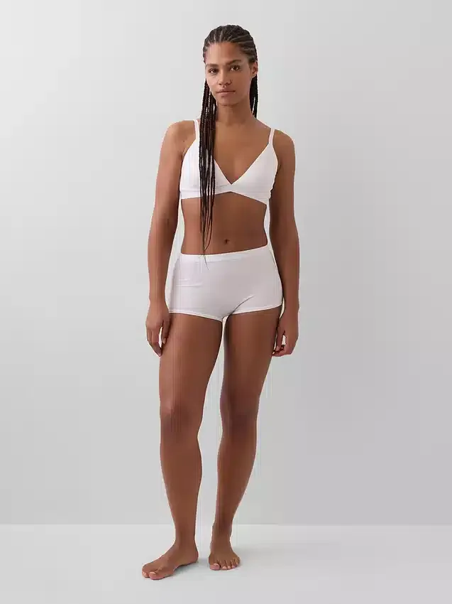 Shorty taille haute en coton bio extensible